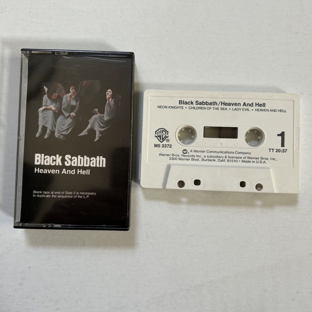 Black Sabbath Heaven And Hell Cassette Tape 1980 Warner Bros. Records Tested